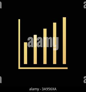 Graph chart icon flat vector illustration. Stock Vector