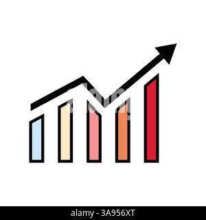 Graph chart icon vector. Growth icon symbol. Stock Vector