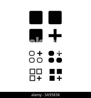 layout grid add icon. Flat style design isolated on white background. Stock Vector