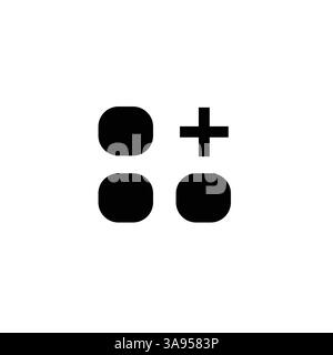 layout grid add icon. Flat style design isolated on white background. Stock Vector