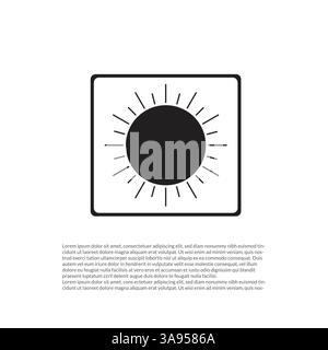 line Sun Icon for Brightness, Intensity Setting icon Vector. Stock Vector