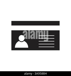 Id card icon in flat style. Identity tag vector illustration on isolated background. Stock Vector