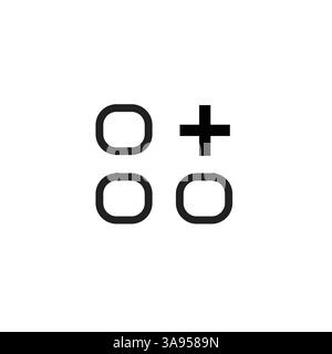 layout grid add icon. Flat style design isolated on white background. Stock Vector