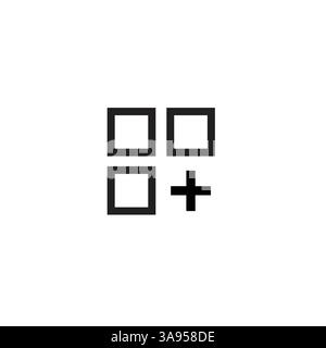 layout grid add icon. Flat style design isolated on white background. Stock Vector