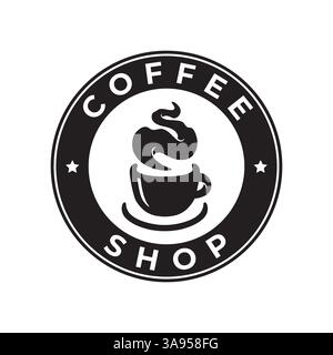 Coffee shop logo template design concept. Vintage coffee shop logo sign illustration, vector. Stock Vector