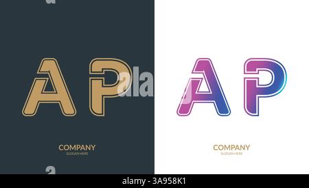 Letter AP Logo Template Illustration Design. Stock Vector