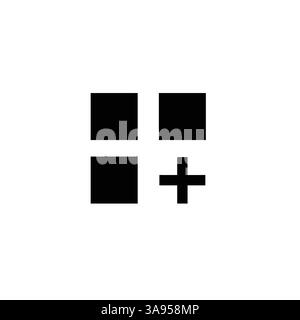 layout grid add icon. Flat style design isolated on white background. Stock Vector