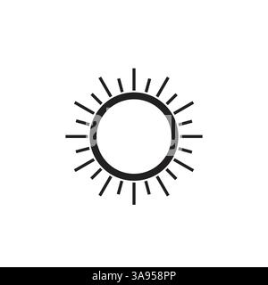 line Sun Icon for Brightness, Intensity Setting icon Vector. Stock Vector