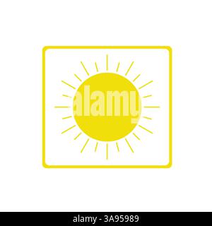line Sun Icon for Brightness, Intensity Setting icon Vector. Stock Vector
