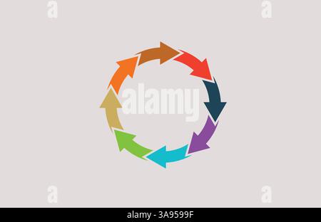 Circle arrows icon flat vector illustration. Stock Vector