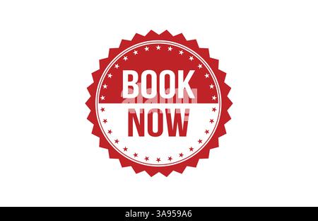 Book now red ribbon label banner. Open available now sign or book now tag. Stock Vector