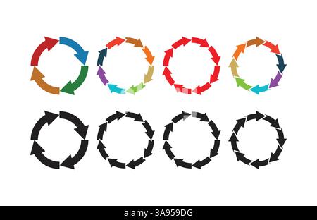 Circle arrows icon flat vector illustration. Stock Vector