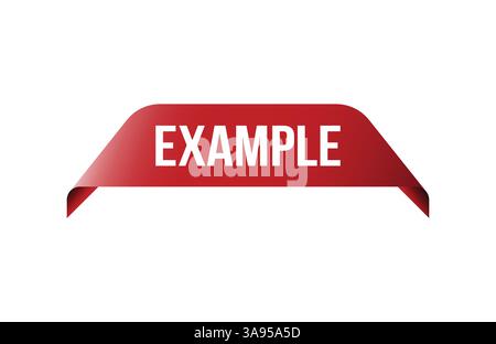 Red banner Example on white background. Stock Vector