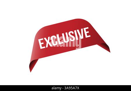 Red banner exclusive on white background. Stock Vector