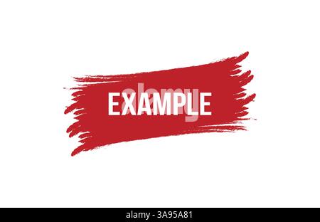 Brush style Example red banner design on white background. Stock Vector