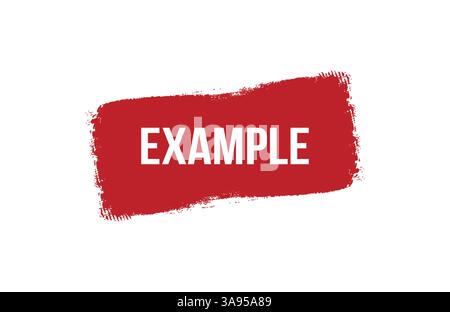 Brush style Example red banner design on white background. Stock Vector