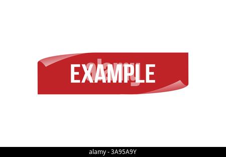 Red banner Example on white background. Stock Vector