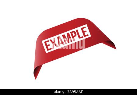 Red banner Example on white background. Stock Vector