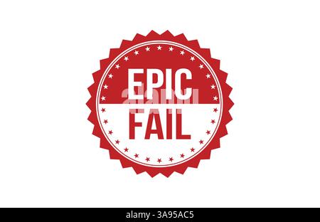 Epic fail red ribbon label banner. Open available now sign or epic fail tag. Stock Vector