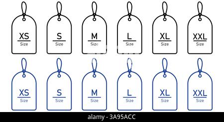 Cloth Size tag SL to XXL vector Stock Vector