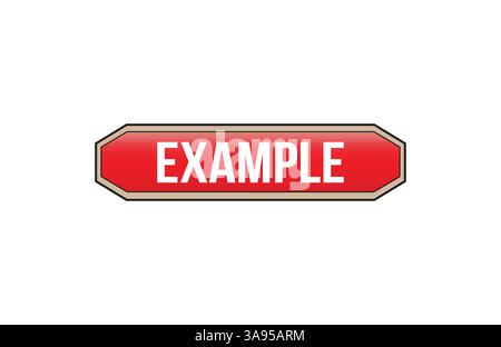 Red banner Example on white background. Stock Vector