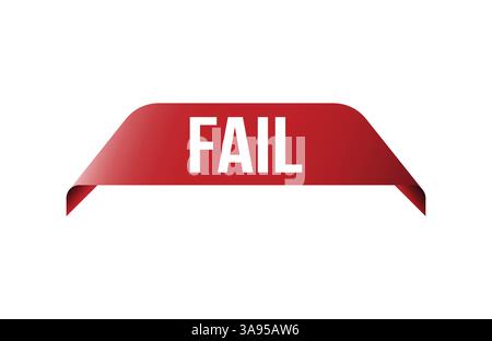 Red banner fail on white background. Stock Vector