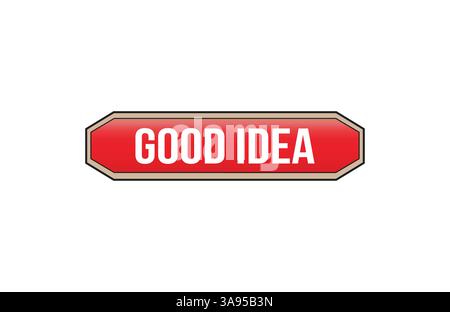 Good idea red ribbon label banner. Stock Vector