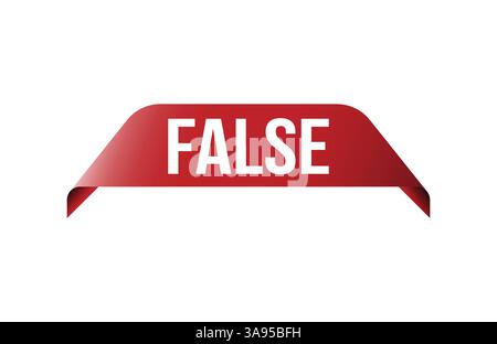 Red banner false on white background. Stock Vector