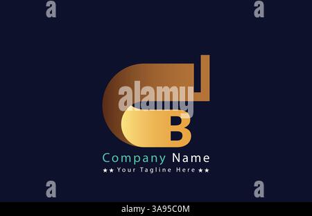 Abstract bI letter logo design template. Vector Logo Illustration. Stock Vector