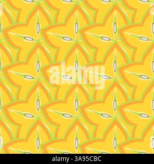 Star fruit slices seamless pattern vector illustration Stock Vector