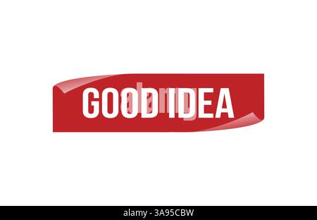 Red banner Good idea on white background. Stock Vector