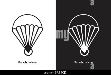 Parachute icon. isolated on white background. Stock Vector