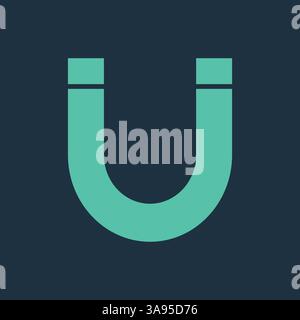 Flat magnet icon symbol vector Illustration. Stock Vector
