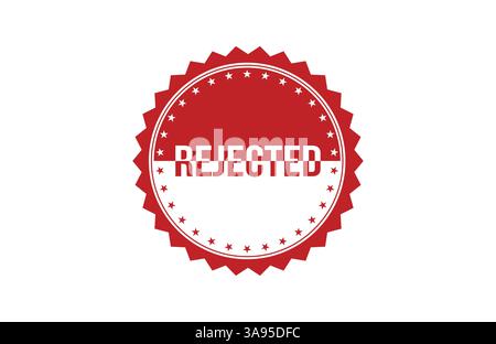 Rejected red ribbon label banner. Open available now sign or Rejected tag. Stock Vector