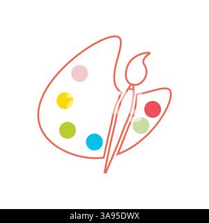 Flat palette icon symbol vector Illustration. Stock Vector