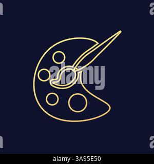 Flat palette icon symbol vector Illustration. Stock Vector