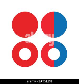 Pie chart icon set flat vector illustration. Stock Vector