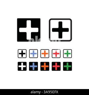 Plus sign icon. Vector Illustration Stock Vector
