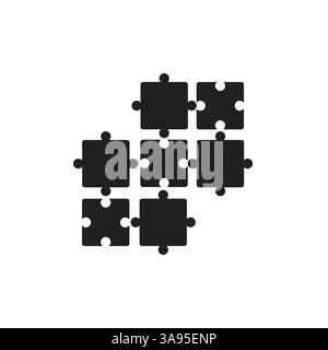 puzzle vector icon, vector on white background. Stock Vector