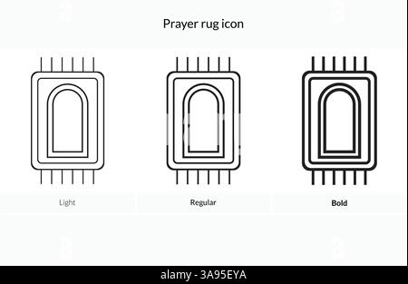 Prayer rug icon. Light, Regular And Bold style design isolated on white background Stock Vector