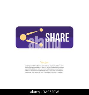 share button icon in flat style Stock Vector