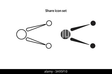 Share icon set. isolated on white background. Stock Vector