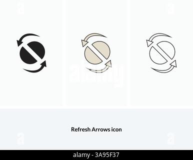 Refresh icon set isolated on white background Stock Vector