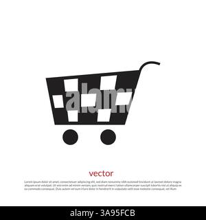 Shopping chart best flat icon. Stock Vector