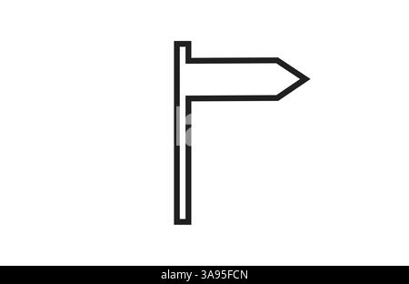 Signpost icon, direction line icon isolated. Stock Vector