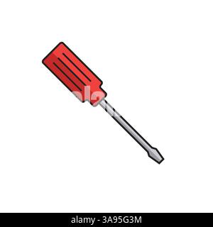 Screwdriver icon flat vector illustration. Stock Vector