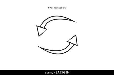 Rotate clockwise 2 icon. style design isolated on white background Stock Vector