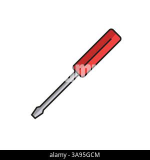 Screwdriver icon flat vector illustration. Stock Vector
