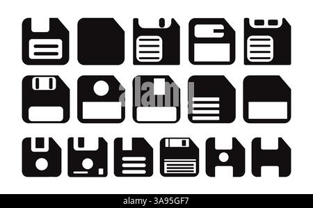 Save icon set. style design isolated on white background Stock Vector