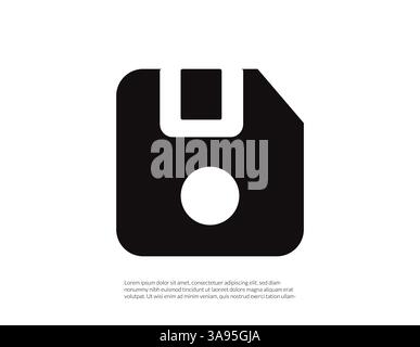 save Icon vector. Simple flat symbol. Perfect Black pictogram illustration on white background. Stock Vector